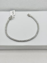 PULSERA TENNIS PIEDRA ZIRCONIA - 17 cm x 2 mm - PLATA .925