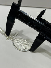 CADENA CON MEDALLA DOBLE VISTA VIRGEN DE GUADALUPE/SAGRADO CORAZON - MATE - PLATA .925