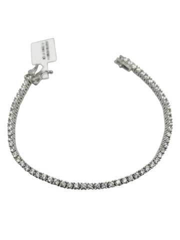 PULSERA TENNIS PIEDRA ZIRCONIA - 17 cm x 2 mm - PLATA .925