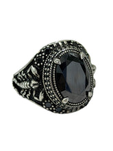 ANILLO PIEDRA NEGRA DISEÑO ESCORPIÓN - PLATA .925