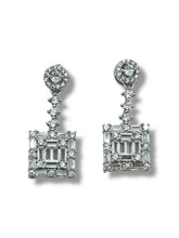 ARETE CUADRO 2 BAGUETTES  - PLATA .925