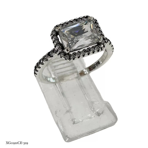 ANILLO RECTÁNGULO ZIRCONIA - PLATA 925