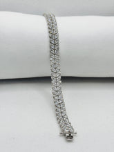 PULSERA DOBLE SECUENCIA TRIÁNGULOS ZIRCONIA - PLATA .925