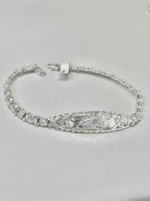 PULSERA PLACA SAN JUDAS TADEO - PIEDRA BLANCA - PLATA .925
