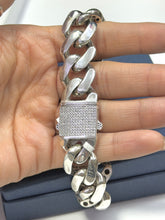 PULSO BARBADO CUBANO LIGERO - 21.5 cm x 1.6 cm - PLATA .925