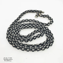 CADENA PAVONADA RED 6 mm - 65 cm - PLATA .925