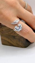 ANILLO HUELLAS DE BEBÉ CON ALA - PLATA .925