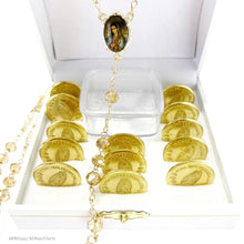 JUEGO DE ARRAS CHAPA DE ORO GRANDES - VIRGEN GPE.