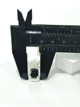 SET / JUEGO 3 PZAS - HALO RECTANGULAR  - NEGRO - PLATA .925