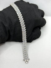 PULSERA DOBLE SECUENCIA TRIÁNGULOS ZIRCONIA - PLATA .925
