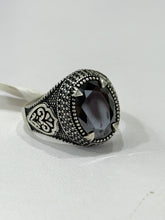 ANILLO PIEDRA NEGRA DISEÑO VINTAGE - PLATA .925