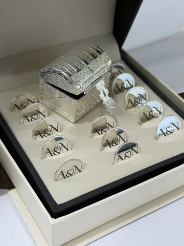 ESTUCHE 2 - ARRAS CH + COFRE + CAJA - PLATA .925 - PERSONALIZADAS