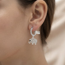 ARRACADA BOLEADA CON ELEFANTE - PLATA .925