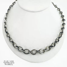 CADENA PAVONADA ESLABÓN OVAL 9mm - PLATA .925