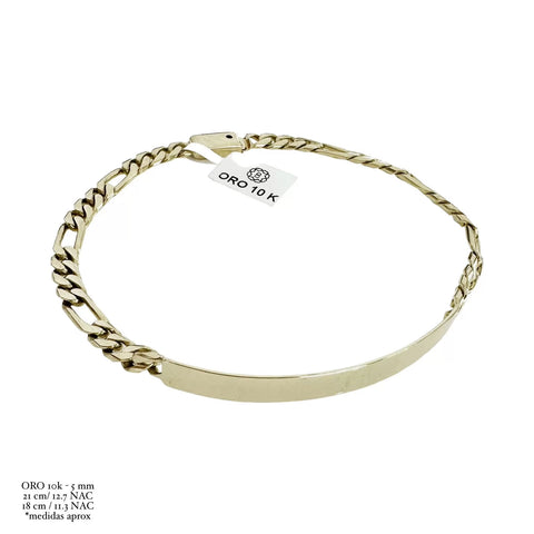 ESCLAVA FIGARO CART H. MANO - 5 MM - ORO 10K