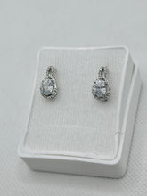 ARETE ZIRCONIA OVAL CON BISEL ZIRCONIA GOTA - PLATA .925