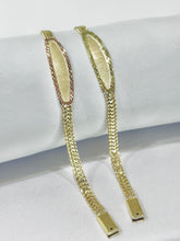 ESCLAVA PETATILLO PLACA BISELADA - 18 cm x 6 mm - Oro Rosa - ORO 10K