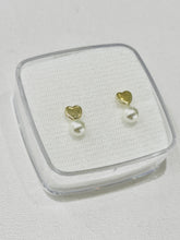 BROQUEL CORAZÓN CON PERLA - ORO 10K