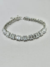 PULSERA ZIRCONIA RECTÁNGULO CHICO Y GRANDE - PLATA .925