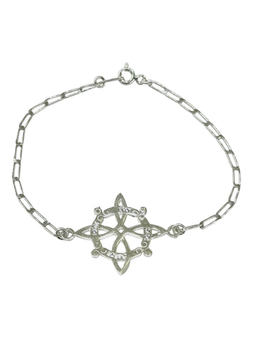 PULSERA NUDO DE BRUJA TRANSVERSAL GRANDE - PLATA .925