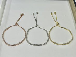 PULSERA TENNIS AJUSTABLE - PLATA .925