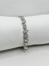 PULSERA GOTAS CON RECTÁNGULO ZIRCONIAS - PLATA .925