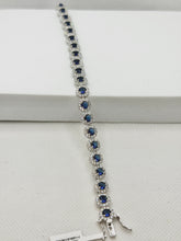 PULSERA CIRCULOS ZIRCONIA AZUL - PLATA .925