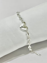PULSERA CORAZÓN INFLADO 3D - PLATA .925