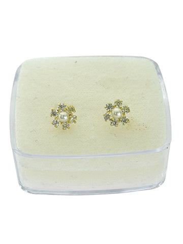 BROQUEL FLOR ROSETA - ORO 10K