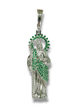 DIJE SAN JUDAS TADEO CIRCONIA VERDE ITA- PLATA .925