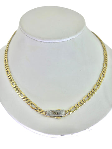 CADENA FIGARO CART 3x1 - 60 cm x 5 mm - ORO 10K