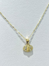 CADENA CON MEDALLA VIRGEN DE GUADALUPE OVALADA HORIZONTAL - AMARILLA - ORO 10K