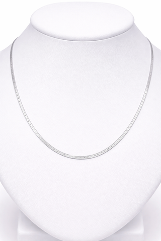 COLLAR GARGANTILLA PLANCHADA DOBLE VISTA - PLATA .925