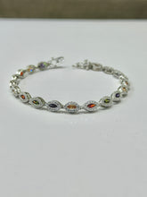 PULSERA SEMILLAS ZIRCONIA COLORES - PLATA .925