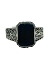 ANILLO RECTÁNGULO PIEDRA NEGRA VINTAGE - PLATA .925
