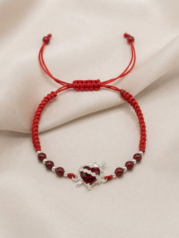 PULSERA SAGRADO CORAZÓN - HILO - PLATA .925
