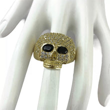 ANILLO CALAVERA CON ZIRCONIAS - ORO 10K