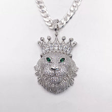 DIJE LEON CON CORONA REY - PLATA .925