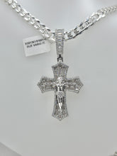 DIJE CRISTO CON PIEDRA ZIRCONIA BAGUETTE / MARGEN PICÓ - PLATA .925