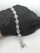 PULSERA CUADROS BAGUETTES ZIRCONIA - PLATA .925