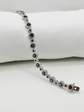 PULSERA CIRCULOS ZIRCONIA AZUL CHICO Y GRANDE - PLATA .925