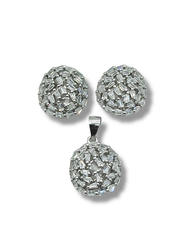 SET / JUEGO CÍRCULO TRAPECIOS - PLATA .925