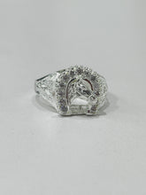 ANILLO HERRADURA CABALLO CON PIEDRA - PLATA .925