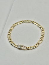 PULSO FIGARO CART 3x1 - Broche piedra - 18 cm x 5 mm - ORO 10K