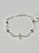 PULSERA NUDO DE BRUJA - BLANCO Y NEGRO - PLATA .925
