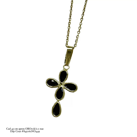 GARGANTILLA CON CRUZ GOTITAS - NEGRO
