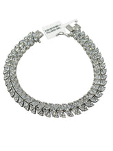 PULSERA DOBLE SECUENCIA TRIÁNGULOS ZIRCONIA - PLATA .925
