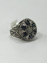 ANILLO FLOR NEGRA PAVONADA - PLATA .925