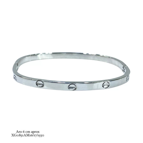 ARO CUADRADO TIPO LOVE DE CART - PLATA .925