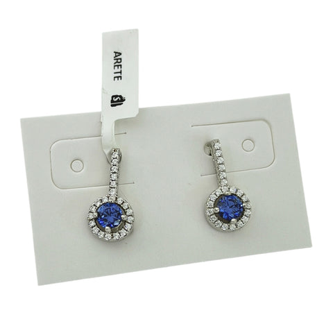 ARETE CÍRCULO ZIRCONIA CON POSTE - PLATA .925